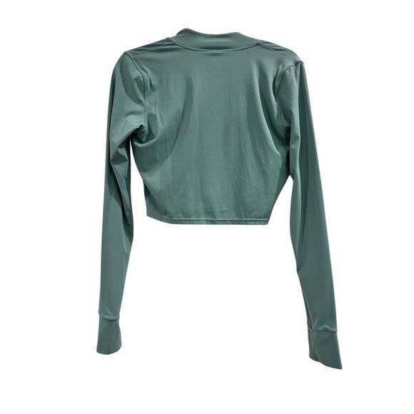 Women's Cropped Zip-Up Track Jacket Green XL Activewear - Picture 4 of 4
